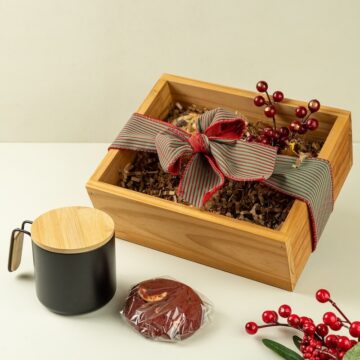 MBN020 - Caixa Presente com Caneca e Cookies Artesanais -  Presente de Natal