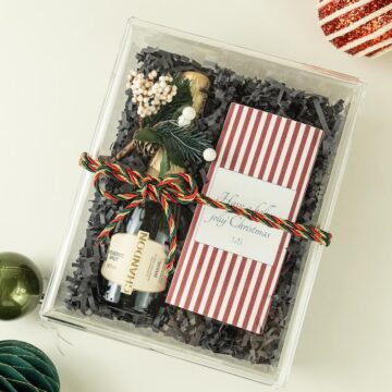 MBN029 - Caixa Acrílica com Chandon e Chocolate - Presente de Natal