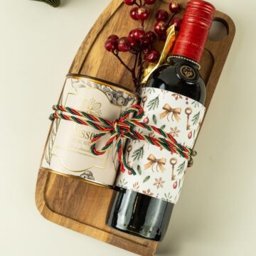 MBN023 - Tábua Gourmet com Vinho e Castanhas - Presente de Natal