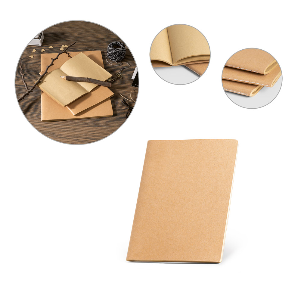 Caderno A5 de capa flexível em cartão (250 g/m²) com 80 páginas lisas