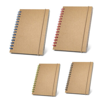 Caderno de bolso espiral de capa dura com 120 páginas pautadas recicladas