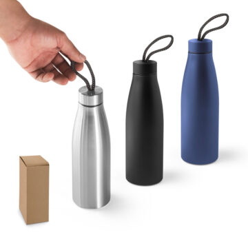 Squeeze em aço inox 90% reciclado, de parede simples 710 mL