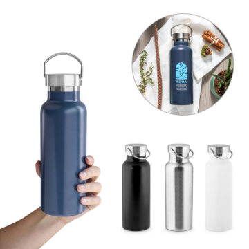 Garrafa em aço inox 36% reciclado com isolamento a vácuo 810 mL