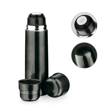 Garrafa em aço inox de parede dupla térmica, isolada a vácuo 750 mL