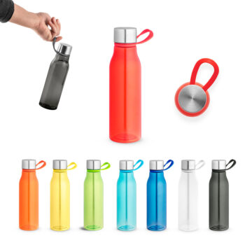 Squeeze em PET 100% reciclado com alça de silicone 590 mL