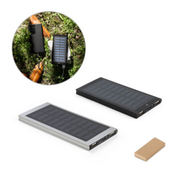 Bateria portátil em alumínio 100% reciclado com capacidade de 8 000 mAh