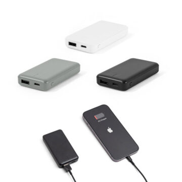 Bateria portátil em ABS 100% reciclado e capacidade de 4'000 mAh