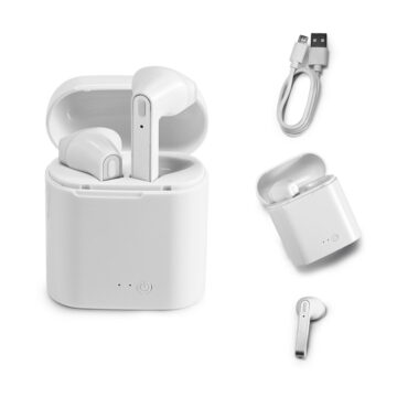 Fones de ouvido wireless em ABS e autonomia de 6h